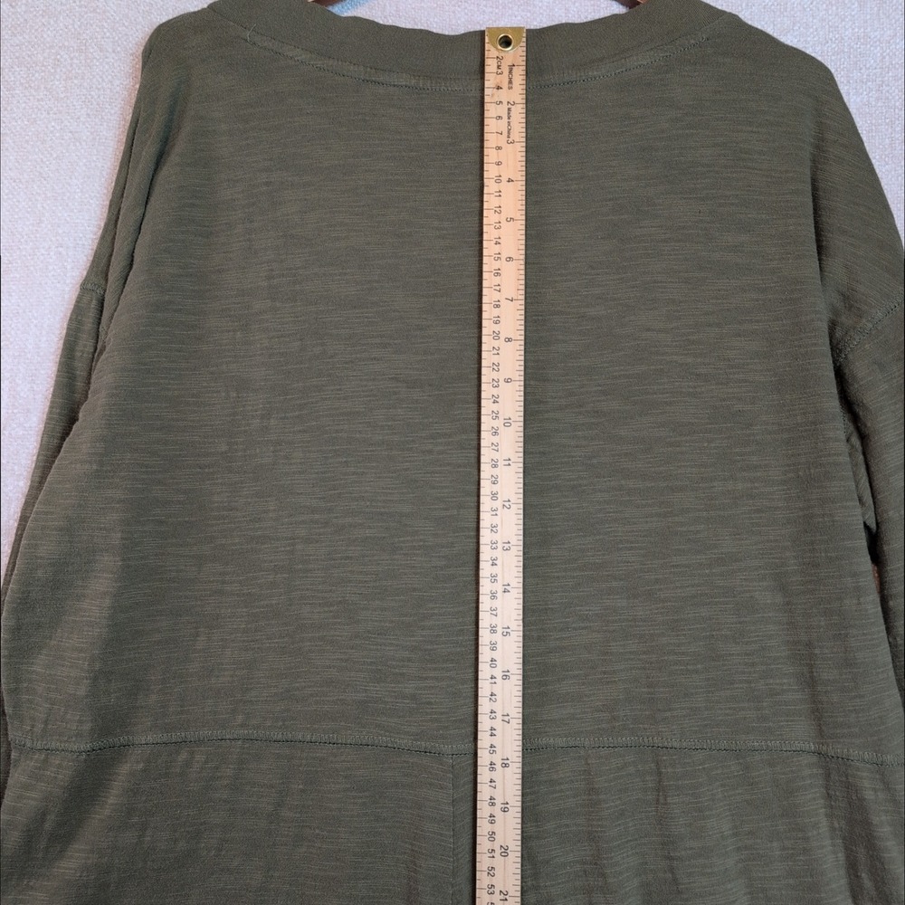 Natural Life Womens Olive Green 100% Cotton V-Neck Long Sleeve Jumpsuit Medium - Picture 10 of 13